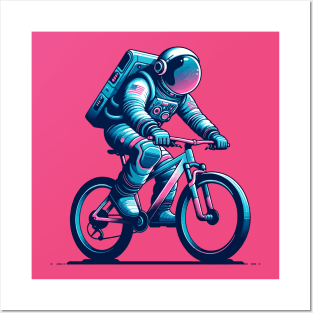 Astronaut riding a bike Posters and Art